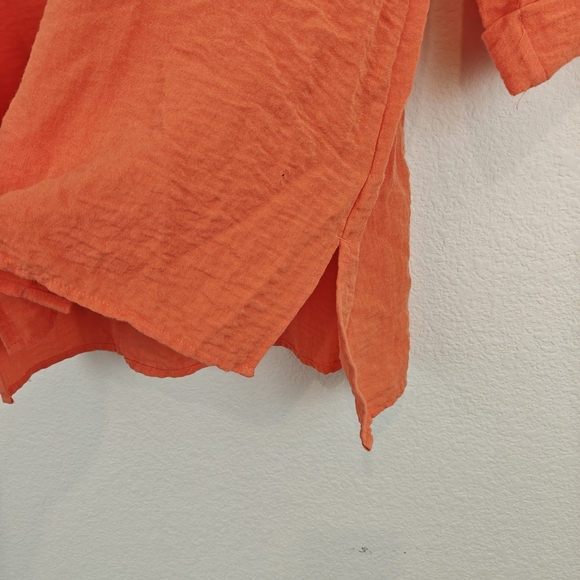 John Mark Nwot Coral Button Up 3/4 Sleeves Blouse Size Small Women's - Picture 8 of 13